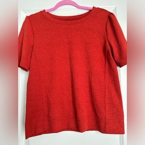 LOFT Red Textured Top Sz. M